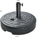 FLAME&SHADE Patio Umbrella Base Stand - 60 lbs 17.7" Fillable Outdoor Umbrella Base, Water Filled Heavy Duty Base for Table Market Umbrella Holder, Garden, Backyard, Pool, Beach(Black)