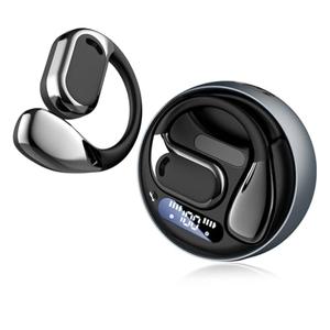 Ftoghe AI Translation Earbuds Real Time, Bluetooth 5.4 Headphones with Personalized Spatial Audio, IPX4 Sweat & Water Resistant, LED Display, Over-Ear Buds with Earhooks, for Sports Workout Black