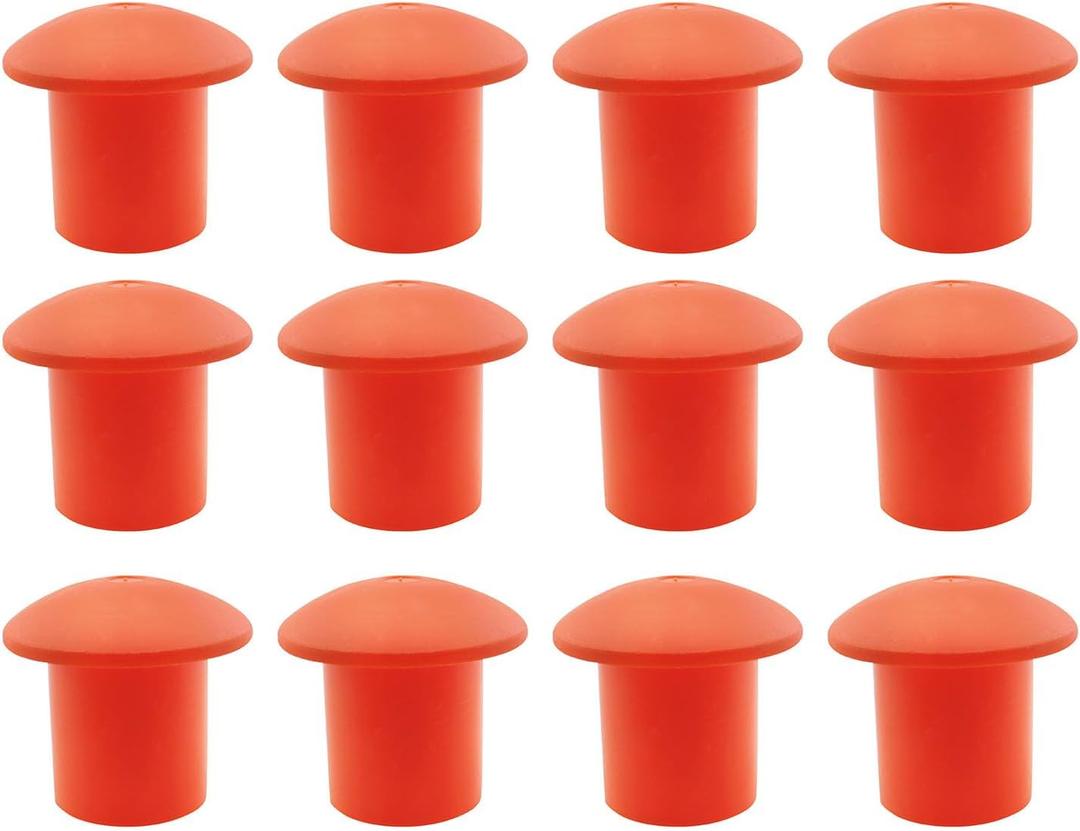 12PCS Plastic Reinforced Protective Cap Orange Safety Mushroom Survey Rebar Cap for Diameter 10-25mm Reinforcement