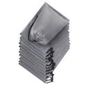 Drawstring Bag - Nylon Cinch and Ditty Stuff Pouch with Toggle (8 x 11-12 pack, Grey)