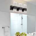 Black Bathroom Light Fixtures Crystal Bathroom Vanity Light 3 Light Over Mirror Modern LED Wall Light for Bathroom6000K Cool Light30 Watts