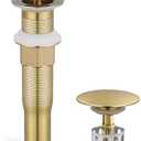 KES Sink Drain without Overflow Anti Clogging Pop Up Drain with Strainer Bathroom Sink Drain Assembly Brushed Gold, S2013D-BZ, Brushed Gold