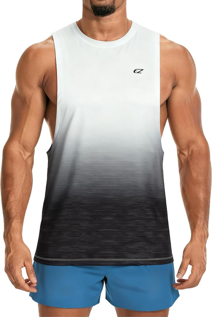 EZRUN Men's Quick Dry Stringer Tank Top for Bodybuilding & Gym