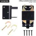 2 Way Heavy Duty Lockable Gate Latch, Black Anti-Sag Farm Gate Latch, Two-Way Livestock Gate Latch Hardware for Farms, Metal Gates, Ranches, Pet Cages, Fences, Stables, 1 pcs