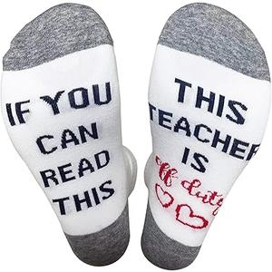 If You Can Read This This Socks For Women Teacher Off Duty Gift Socks Size 6-11W