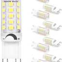 ALIDE G9 Led Bulbs 3W Dimmable 6000K Daylight White Replace 20W 25W 30W Halogen Equivalent, AC120V T4 Clear G9 Bi-pin Led Bulbs for Chandelier Pendant Wall Home Lighting,300LM,360Deg,10Pack