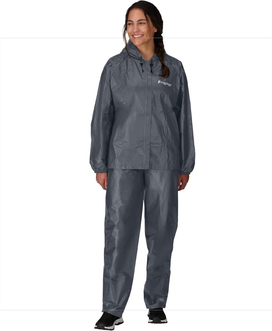 FROGG TOGGS Women's Ultra-Lite2 2-Layer Waterproof Breathable Protective Rain Suit (Medium, Carbon)