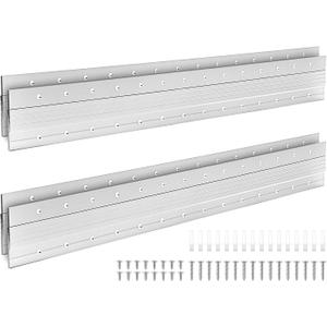 QWORK French Cleat Picture Hanger, 2 Pairs 30 Inch Heavy Duty Aluminum Z Clips Interlocking Wall Mounting Bracket for Hanging Mirrors, Picture