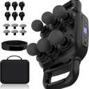 UFFAE Six Head Massage Gun, 50 Intensity Levels & 9 Massage Modes, Equipped with 3 Different Massage Heads, Massage Gun with Adjustable Belt Ideal Gifts for Women, Men, Mom, and Dad (Light Black)
