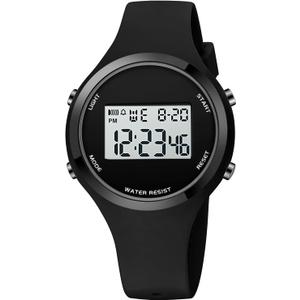 XCZAP Outdoor Sport Watches Alarm Clock 5Bar Waterproof LED Digital Watch (All Black)