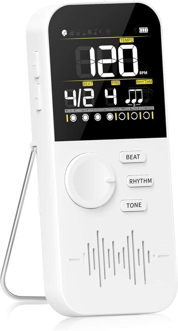 ENO MUSIC Rechargeable Big and Clear Sound Digital Metronome with Mechanical Sound Digital Sound Wood Block Sound and Vocal Counting the Beat for Pinao Guitar Bsss Violin Ukulele Drum Players