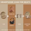 Portable Headphone Case for Beats Studio Pro / 3 Solo 3 Solo 4, Over Ear Headphone Storage Case with Large Space Pocket for Cables