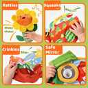 Baby Toys 6-12 Months, My First Vegetable Garden Plush Set Montessori Toys for 6 Month Old with Rattles Mirror Squeaker Crinkle Book, Baby Boy Girl Gifts Christmas Stocking Stuffers