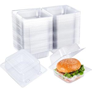 Evnlo 300 Count Clear Plastic Containers with Lids for Food, Thickened Disposable Sandwich Containers Clamshell Boxes for Cake Slice, Dessert, Hamburger, Salad, Pastry, Fruits, Takeout Tray, 5.3" L X 2.75" H X 5.3" W