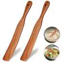 2Pcs Skinny Spurtle for Sourdough Starter, Reaching Bottom of Jars, Dough Whisk, Stirring, Mixing, Wooden Stir Spurtles, Kitchen Tools for NonStick Cookware, Sour Dough Tool, Gift for Sourdough Lovers