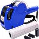 KPX MX5500 Pricing Tag Gun with 5150 pcs White Label Gun Stickers & 3 Extra Inker Rollers, Pricing Label Gun, 8 Digits Retail Pricing Gun and Labels for Grocery Store, Food (Blue)