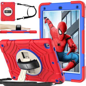 BMOUO Case for iPad 6th/5th Generation Case (9.7 inch, 2018/2017), with Screen Protector, 360 Rotating Stand & Hand & Shoulder Strap Kids Case for iPad 6th/5th Gen, Red