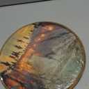 Vintage Winter Wall Art Decor 10x10Inch, Ice Skating Circular Wall Art Framed Canvas Print Decor, Winter Skating Scene Wall Art Decor for Christmas Lights(Skating)