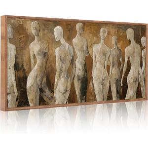 CHDITB 3D Textured Abstract Figure Wall Art, Neutral Human Silhouette Decor
Clean Defined Outline Canvas Painting, Refined Silhouette Forms Elegant Visual Prints for Living Room Bedroom Office 40"x20"