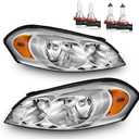 Headlights W/Bulbs for 2006-2013 Chevy Impala, 2006-2007 Chevy Monte Carlo, 2014-2016 Impala Limited Halogen Headlamp Replacement Driver & Passenger Side