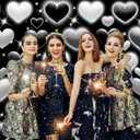 Black Heart Photo Backdrop Valentine's Day Retro Heart Early 2000s 90s Glitter Love Photography Background Women Men Valentine Y2K Old School Birthday Party Decor Banner Supplies (Black, 8x6FT)