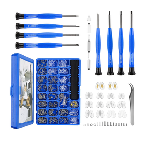 Upgrade Version Magnetic Eye Glass Repairing Kit, Eyeglass Repair Tool Kit with Compact Screw Box Include Nose Pads, Precision Screwdriver Set, Screws, Tweezer for Eyeglass, Sunglass, Spectacles Watch