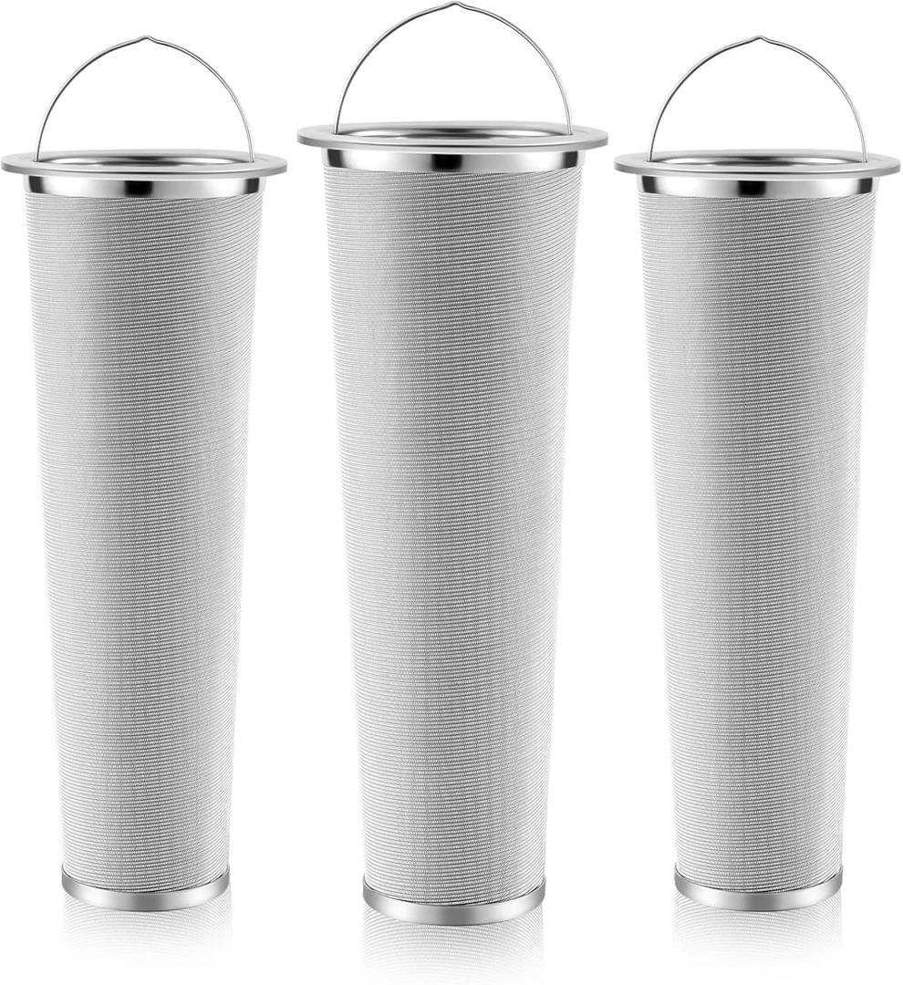 3 Pcs Cold Brew Coffee Filter With Handle 2 Quart Stainless Steel Mason Jar Filter for Wide Mouth Cold Brew Mason Jar Tea Infuser Strainer Mesh for Coffee Maker Masons Canning Iced Tea