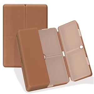 FYY Daily Pill Organizer, 7 Compartments Portable Travel Pill Case, [Folding Design] for Purse Pocket to Hold Vitamins,Cod Liver Oil,Supplements and Medication-Brown