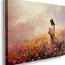 Ypxzzj Jesus and Lamb Canvas Wall Art for Living Prayer Room Jesus Spiritual Painting Posters Wall Decor for Church Serenity Prayer Christian Artwork Pictrues for Home Decoration Bedroom (12''x16'')