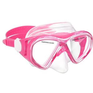 ACQCES Kids Swim Goggles Snorkel Diving Mask for Boys Girls Ages 5-15, Anti-Fog Swimming Goggles with Nose Cover, Light Pink