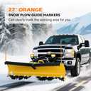 CCLINK 27"Snow Plow Blade Markers Guides Kit Solid Tube 304L Stainless Steel Base Fit for Blizzard Boss Sno-Way Western Snowplows 62265 and Many More (Orange)