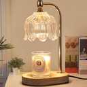 Candle Warmer Lamp with Timer and Dimmer,Electric Gold Light Gifts for Women Melt Wax Warmer Lamp with 2 Bulbs for Candle Jars House Warming New Home Decor Bedroom (Gold flower)
