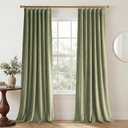 StangH Green Velvet Curtains for Living Room, Elegant Room Darkening Drapes with Privacy Solid Energy Smart Holiday Decor Window Treatments for Nursery, Sage Green, W52 x L90, 2 Panels