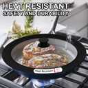 15 Inch Universal Pan Lid, Heat Resistant Frying Pan Lid, Silicone & Tempered Glass Lid for Pots and Pans