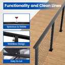 Muzata 6'6" Black Cable Railing Handrail Rectangular Stainless Steel Handrail for Cable Railing System Top Rail Deck Stair Indoor Outdoor Length Adjustable with Paper User Guide HT10 BP4