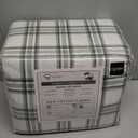 RUVANTI Flannel Sheets Queen Size 6 Pcs - 100% Cotton Double Brushed Bed Sheets, Deep Pockets 16 Inches Queen Sheet Set, All Seasons Breathable, Extra Soft & Comfy, Cadet