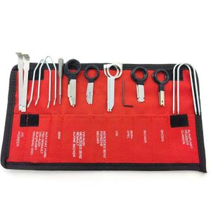 Radio Removal Tool key and Removal Pry Tool Kit Universal Stereo CD Player Removal Key Kit for Most Car and Truck Stainless Steel 20PCS