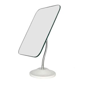 YEAKE Adjustable Flexible Gooseneck Makeup Mirror,360Rotation Folding Portable Desk Vanity Mirror with Stand Shower Shaving Cosmetic Mirror Square Large (White(flexible Makeup Mirror With Stand))
