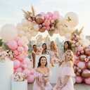 Pink Ivory Rose Gold Balloon Arch Kit  Double Stuffed Light Pink Cream White Balloons with Gold Butterflies for Baby Shower, Bridal, Birthday, Princess, Engagement, Garden Party Decorations