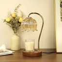 Dimmable Flower Candle Warmer Lamp, Gold Candle Warmer with Timer & 4Bulbs, Womens Gifts for Christmas Birthday, Unique Home Decor for Bedroom Living Room Decor Aesthetic