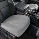 car seat cover, ventilated leather front seat protective cover, Universal driver and passenger single base cushion, fits car seat, breathable, scratch-resistant, durable for 90% of vehicle models 1P