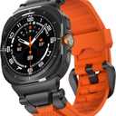 ULTIMAL Watch Band for Samsung Galaxy Watch Ultra 47mm (2025/2024) Compatible with Samsung Watch Strap Bands for Men Sport Bands for Watch Rugged Premium TPU & Metal (Orange+Black)