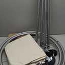 SONGMICS 50.2-Gallon (190 L) Laundry Basket with Wheels, Rolling Round Heavy-Duty Laundry Hamper Cart with Steel Frame and Removable Bag, 2 Locking Wheels, Cream White and Metallic Silver URLS01MZ