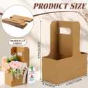 Reallnaive 12 Set Teacher Appreciation Gifts Bulk 2 Cup Drink Carriers with Handle Ruler Ribbon Teacher Appreciation Week/day Thank You Gifts Flower Bags with Thanks Cards(Classic,Kraft Paper Brown)