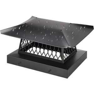 9" x 13" Chimney Caps for Outside,Chimney Cover Fireplace Chimney Flue Cover Chimney Rain Caps Roof Rain Guard Top Protector Fit Existing Flue Tiles Brick Clay,Chimney Vent Cap with Screen Hood Plate