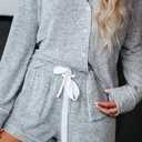 Aamikast Womens Pajama Sets Button Down Long Sleeve Sleepwear Soft 2 Piece Pjs Lounge Set (Gray, XXXL)