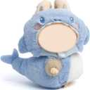 17cm Doll Clothes(No Doll) Furry 2-Piece Clothes Set Stylish Dolls Shark Clothes Blue Accessories Cute Outfits (Blue Shark Suit, 17cm)