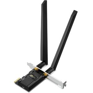 TP-Link WiFi 6E Intel AX210 AXE5400 PCIe WiFi Card for Desktop PC - (Archer TXE72E), Bluetooth 5.3, WPA3, 802.11ax Tri Band Wireless Adapter with MU-MIMO, OFDMA, Ultra-Low Latency, for Windows 10,11