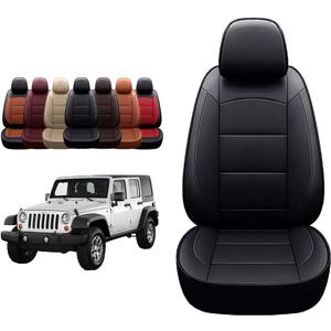 OASIS AUTO 2007-2017 Wrangler JK Custom Leather Seat Covers (2013-2017 Wrangler 2-Door, Black)
