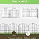 Decorative Garden Fence 32in (H) x24ft (L), 10 Pack No Dig Fence Animal Barrier for Dog, Arched Flower Bed Edging, Wire Border Panel Fencing for Yard Patio Outdoor Decor
